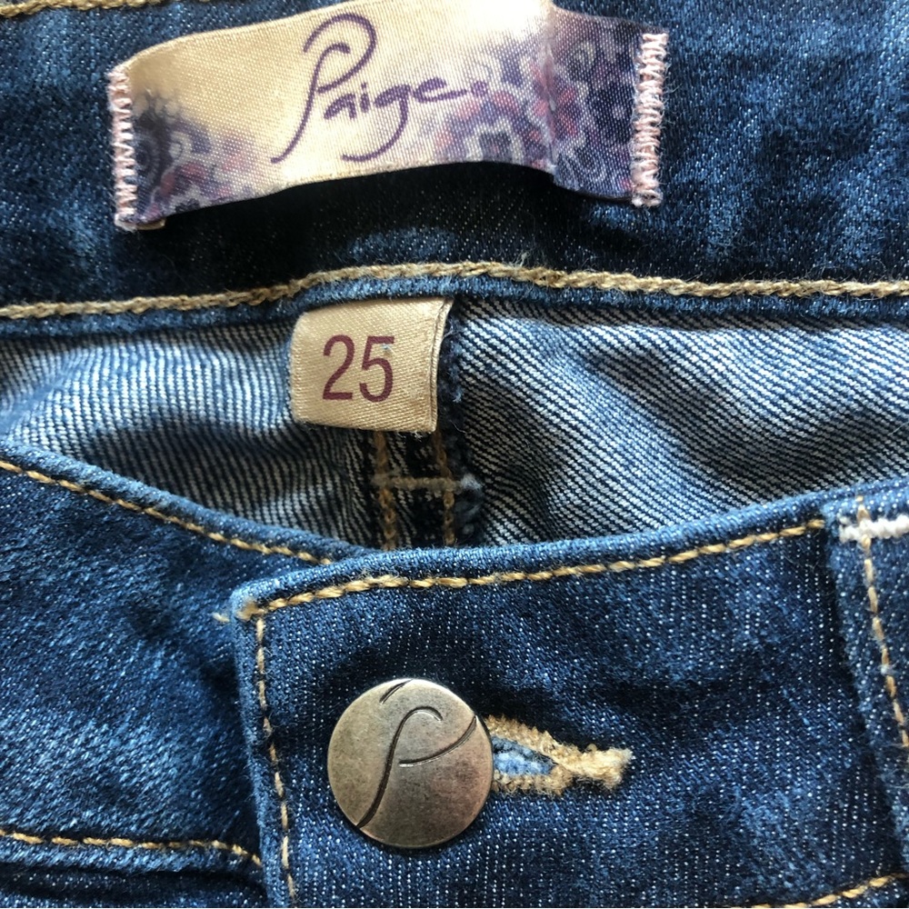 •gifted• PAIGE PEG STRAIGHT JEANS• Size 25 Peg Straight GUC - Picture 4 of 6